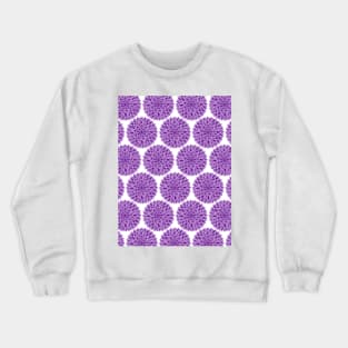 Purple Dahlia Floral Pattern Crewneck Sweatshirt